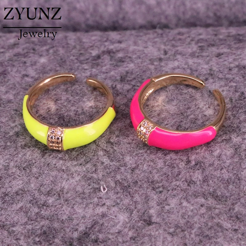 

10PCS, Simple Style Enamel Ring Fashion Colorful Ring For Women Girls Jewelry