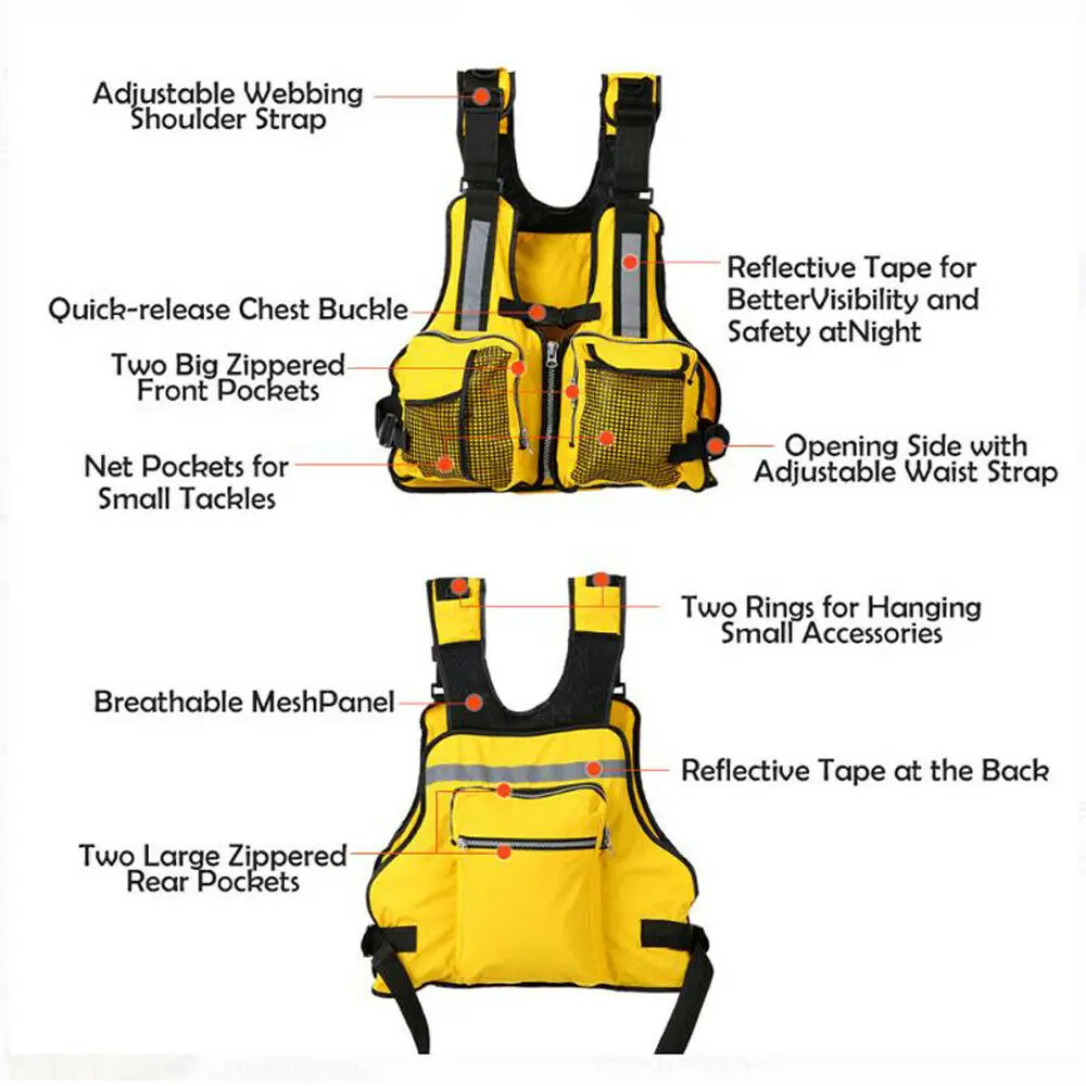 Спасательный жилет для взрослых спасательный со множеством карманов безопасный