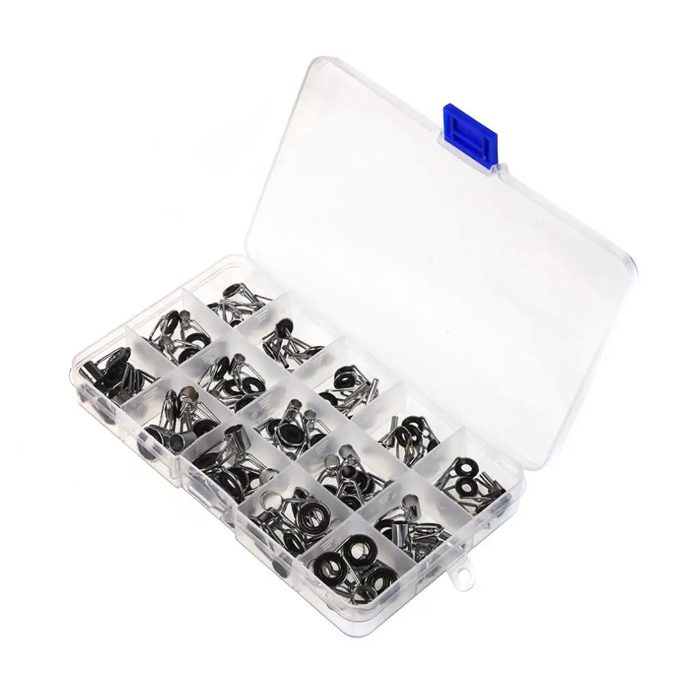 Набор направляющих для удочки разных размеров нержавеющая сталь 75 шт. Прочные