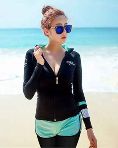 women style Одежда для серфинга, купальник для женщин, спортивный купальник для женщин, женская пляжная одежда, платье для серфинга с длинным рукавом, штаны на молнии, сушка - Цвет: women style