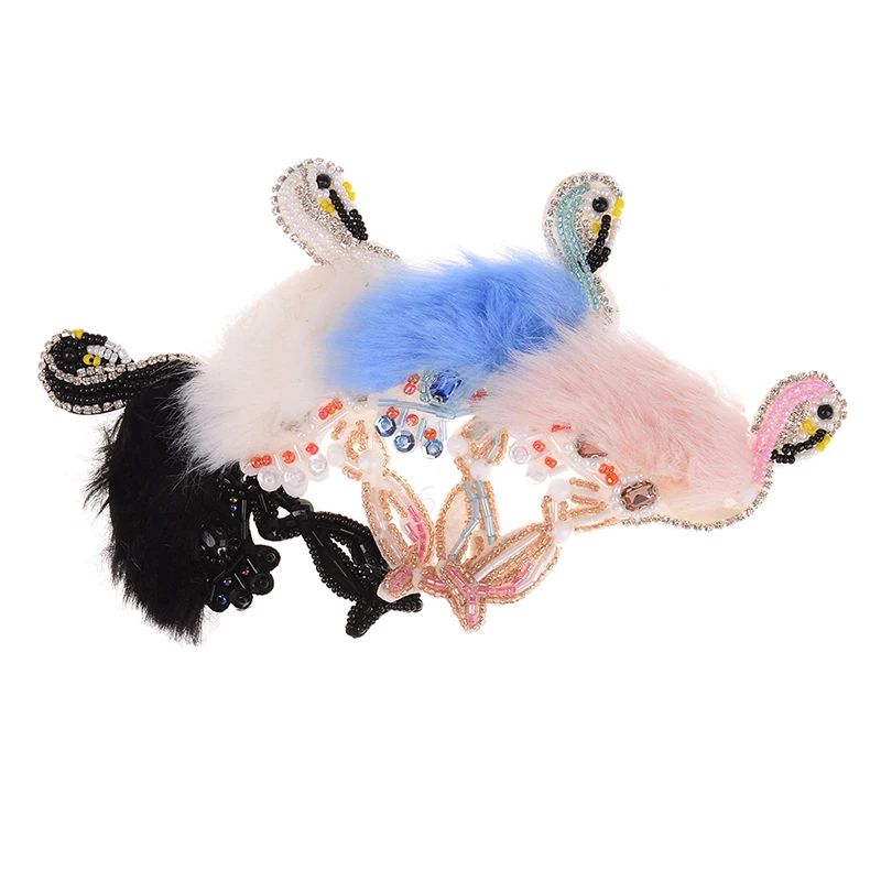 1 шт. расшитая блестками меховая аппликация фламинго для одежды куртки джинсовые