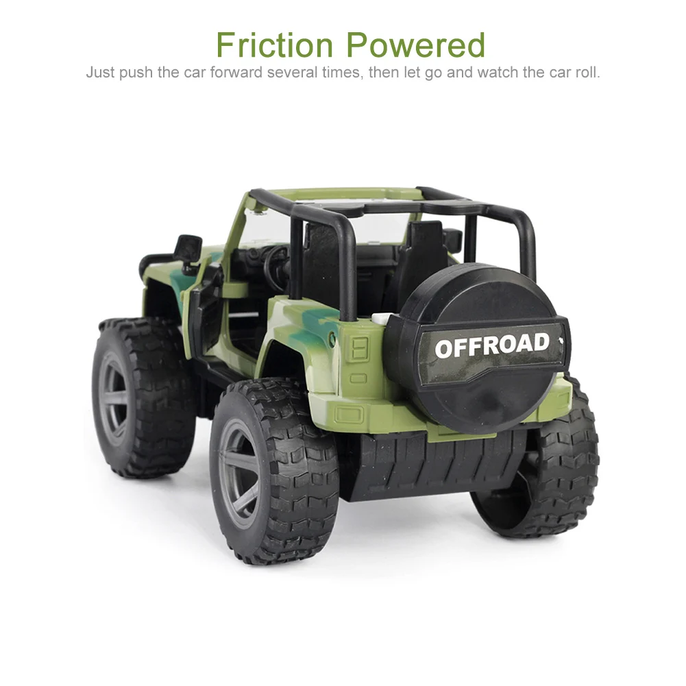 

1:16 Kids Toy With Lights Boys Girls Early Educational 4W Drive Car Simulation Model Durable Friction Powered Gifts Off Road