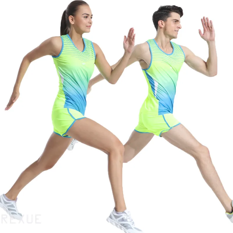 New running set Men Marathon Clothes Vest+Shorts Racing kits Track Jogging Suit Sportwear Sports Set Running Outdoors | Спорт и
