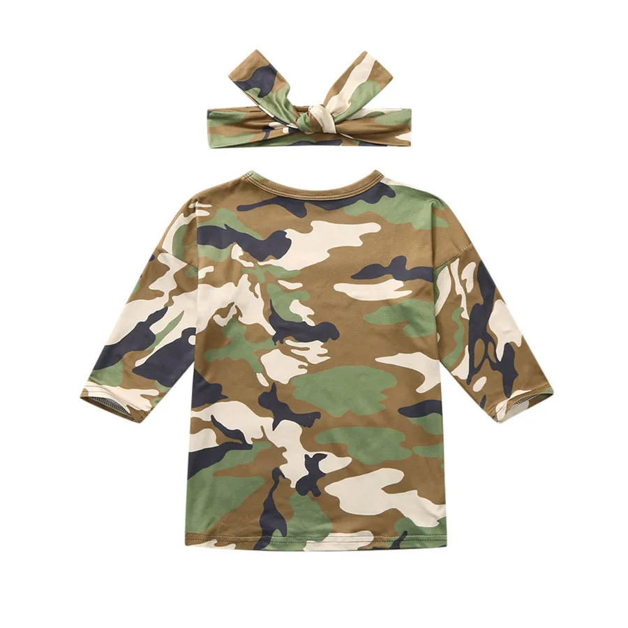 Комплект одежды для маленьких девочек камуфляжный комплект с платьем принцессы