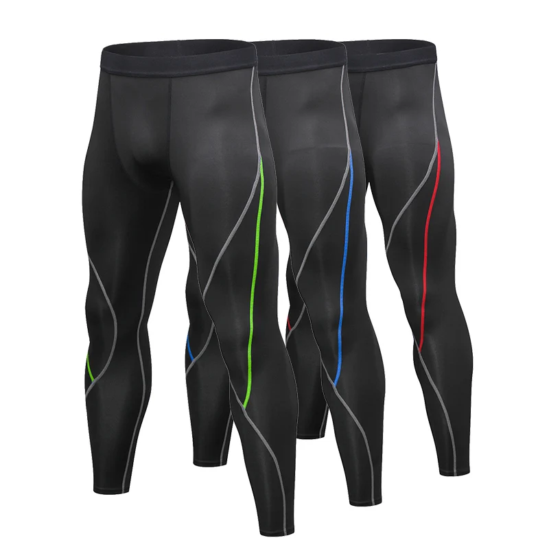 Быстросохнущие обтягивающие мужские колготки для бега компрессионные Фитнес