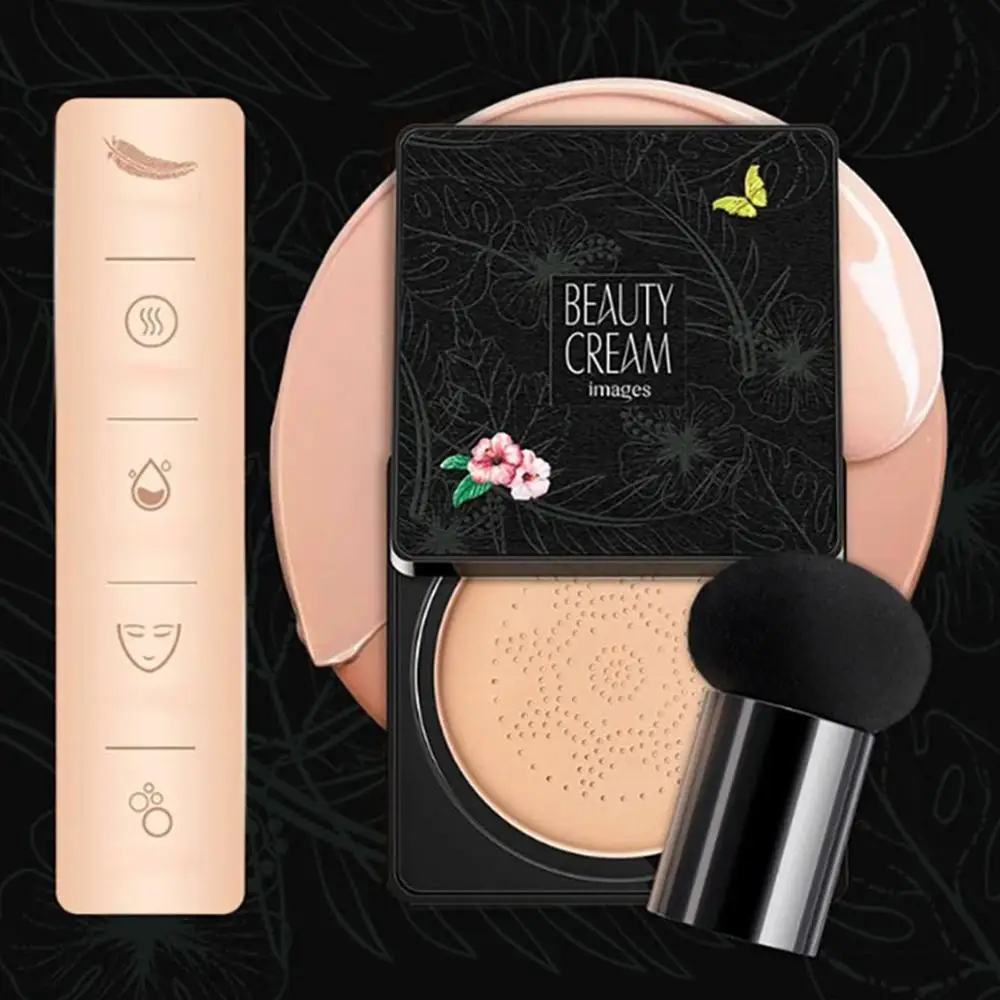 

Hot Sale Fashion Concealer Longlasting Brightening Air Cushion BB Cream Foundation With Mushroom Puff Sponge Face Makeup