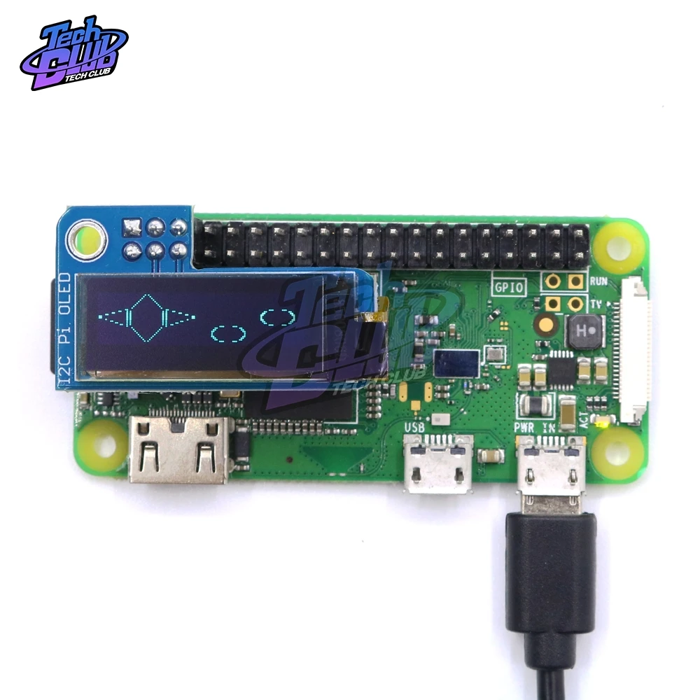 Монохромный OLED экран PiOLED 0 91 дюйма IIC I2C 128x32 плата для Raspberry Pi Zero SSD1306 Синий DC 3 В