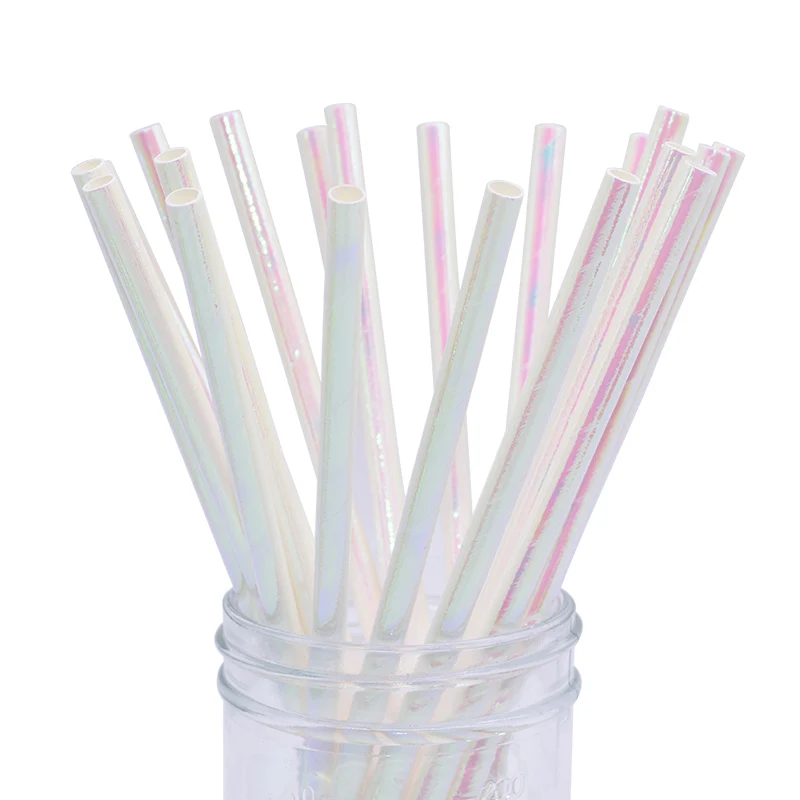 284-straw B01 Party Disposable Tableware Laser Paper Cups Plates for Wedding Birthday Baby Shower Festival Banquet Tableware Party Supplies - Цвет: 284-straw B01