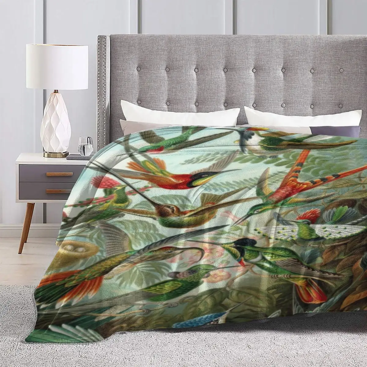 

Flying Hummingbirds Microfiber Fleece Blanket Soft Throw Blanket Warm Lightweight Flannel Blanket for Couch Sofa Bed Office