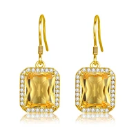 yellow citrine earrings 14k gold jewelry with diamond gemstone 925 sterling silver jewelry earring wedding fine jewelry