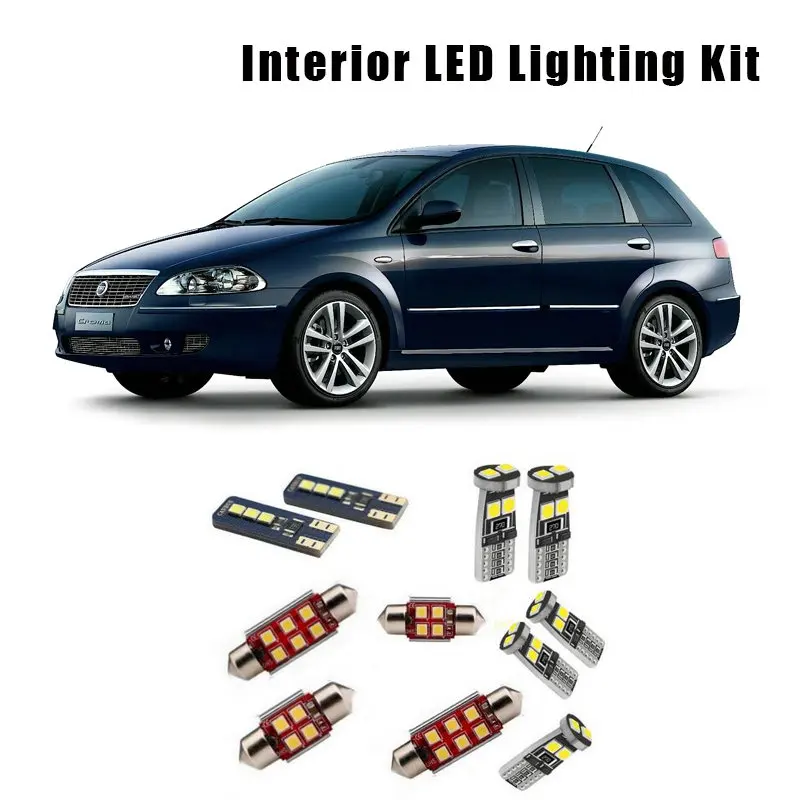 

For 2005-2011 Fiat Croma 12pcs 100% Canbus Error Free Auto LED Bulbs Interior Dome Lamp Map Reading Ceiling Trunk Light Kit