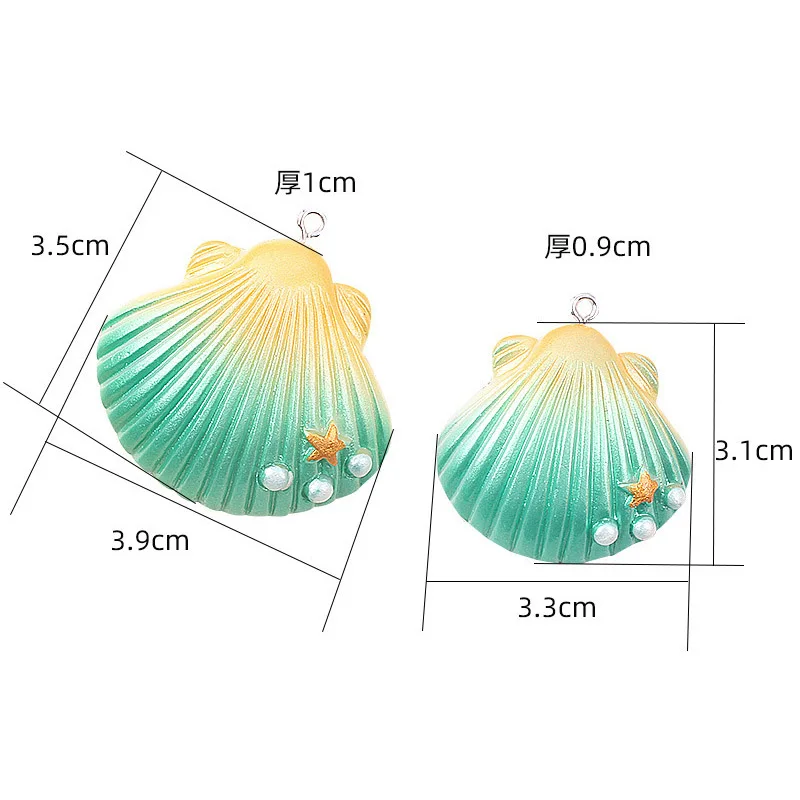 

10Pcs Colorful Pearls Shell Resin Charms Pendants For Bracelets Earrings Necklace Accessories DIY Jewelry Making Supplies