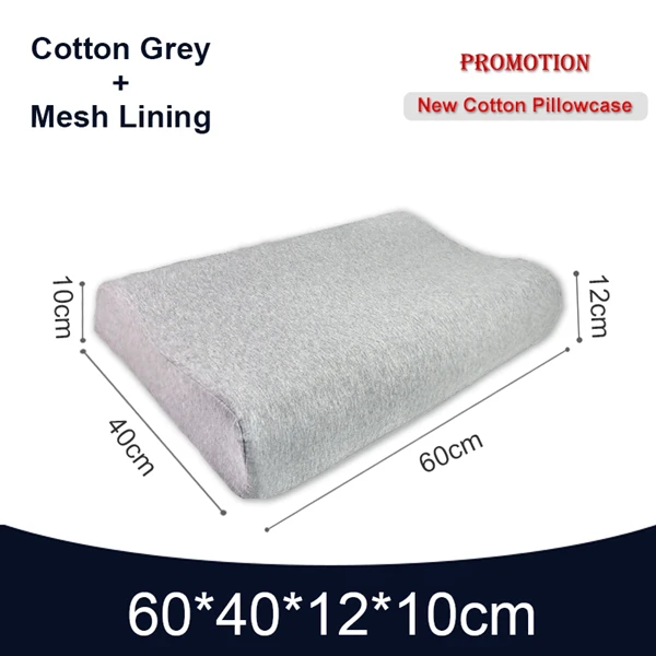 Cotton Grey Фиолетовый Латекс 60x40 Таиланд чистый натуральный латекс Высокая подушка для коррекции шеи Защита позвонков ортопедические массажный эффект пятна контур подушка - Цвет: Cotton Grey