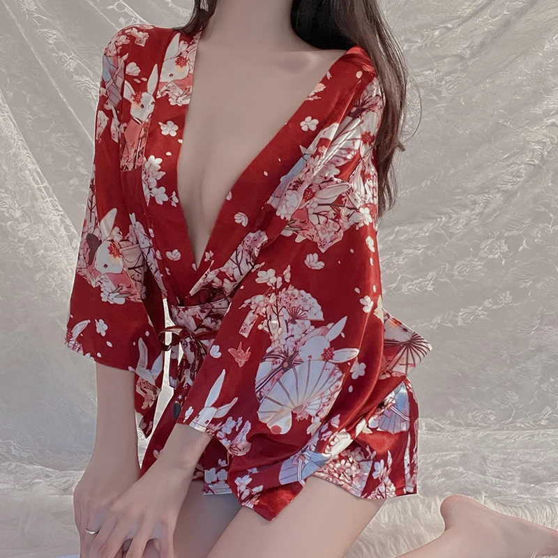 

Ladies Janpanese Traditional Kimono Dress Sexy Cosplay Costumes Sexy Yukata Women Geisha Red Cute Lingerie Pajamas Bathrobe