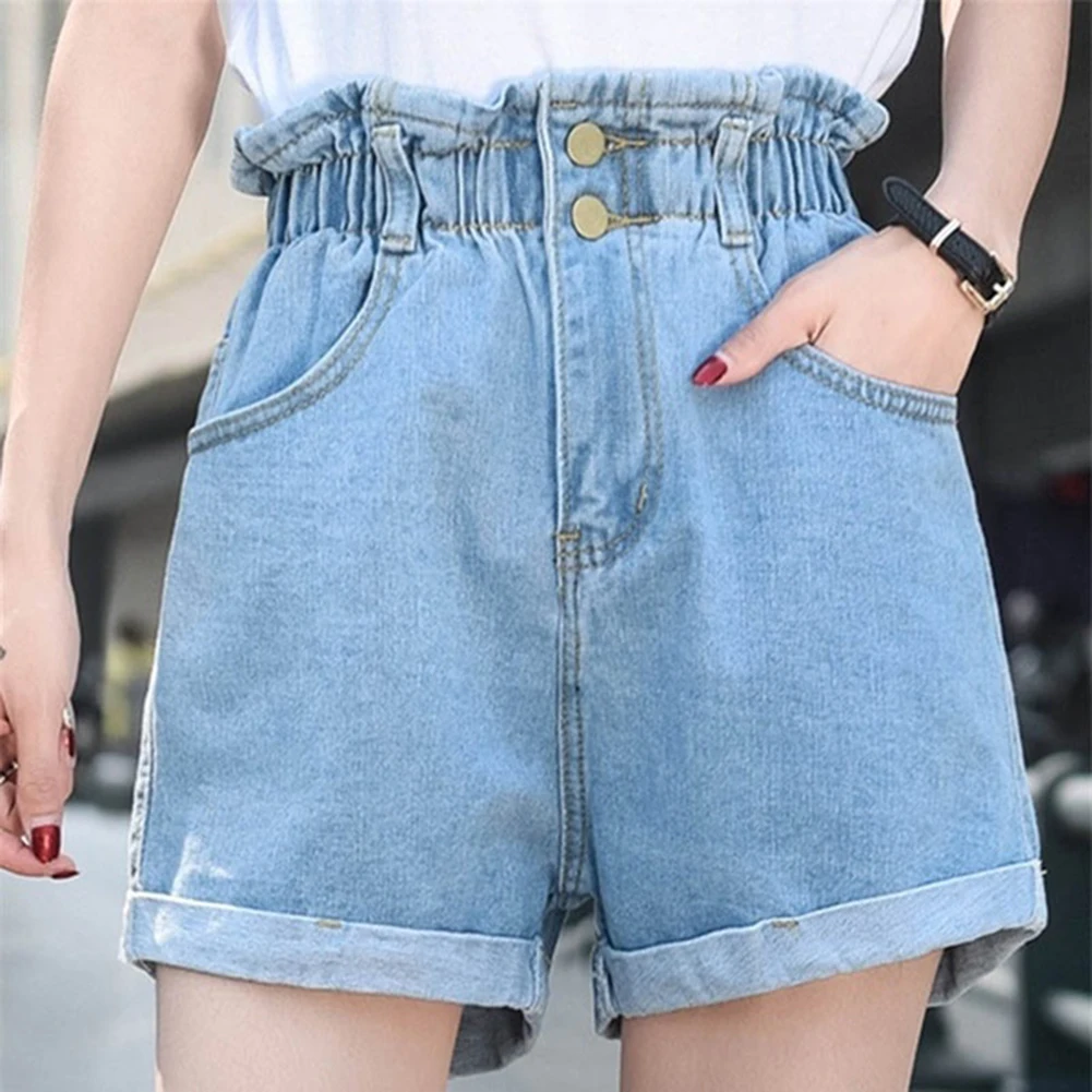 

Casual Summer Hot Sale Denim Women High Waist Wide Leg Hot shorts Large Size Sexy Cotton Short Jeans