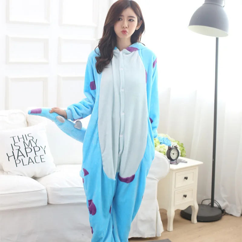 Kigurumi Blue Monster onesies Pajamas Sets animal costume Pyjamas Unisex Cartoon Cosplay character pijamas sleepwear