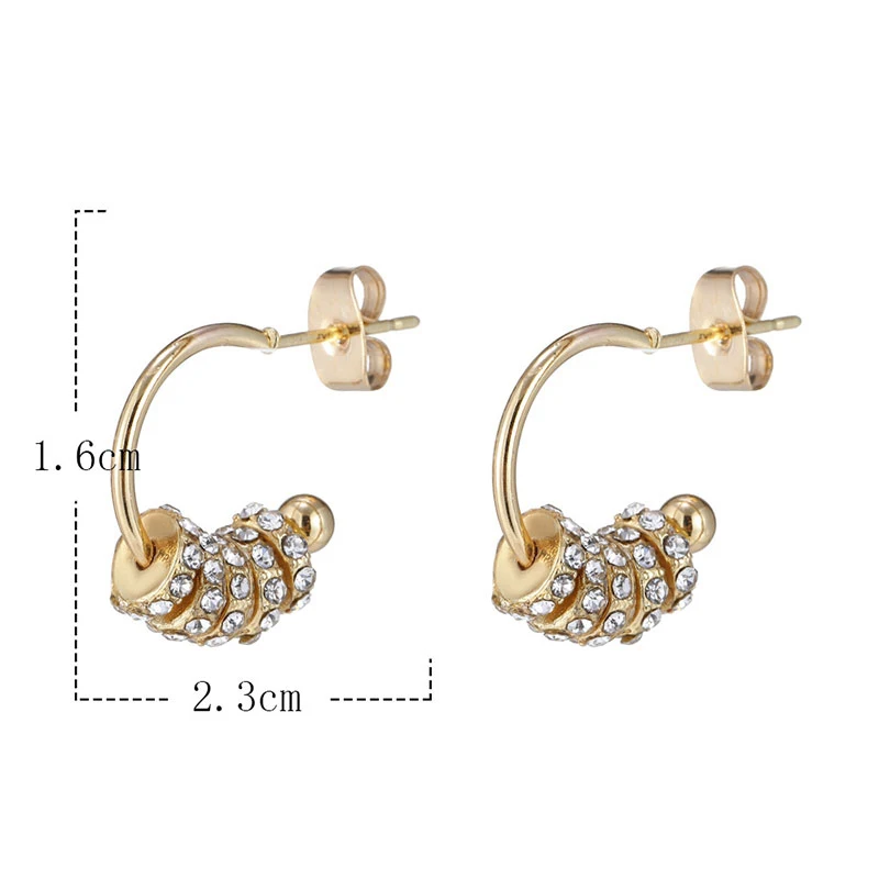 

Real Gold Luxury Super Shine CZ Buckle Earrings High Quality Delicate AAA Zircon Circle Earring Jewelry Pendant Accessories