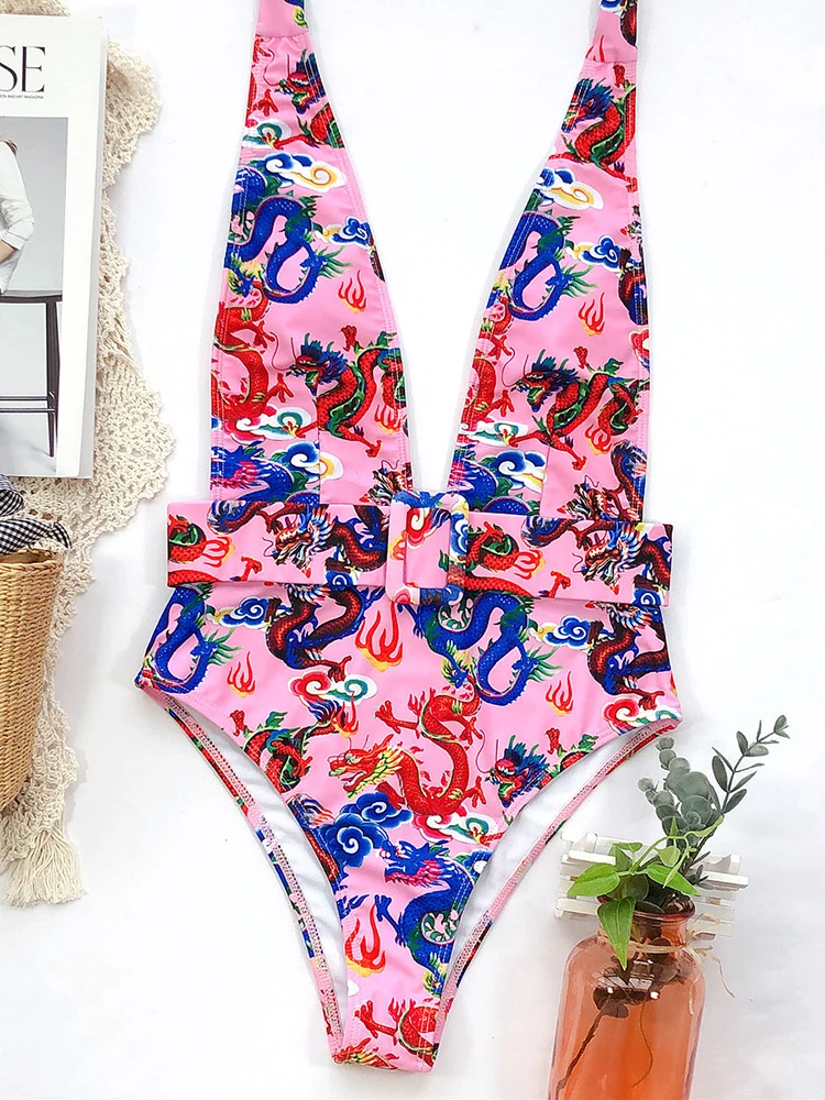 

Women One Piece Swimsuit Deep V Swimwear Sexy Push Up Momokini Summer Beach Bathing Suit