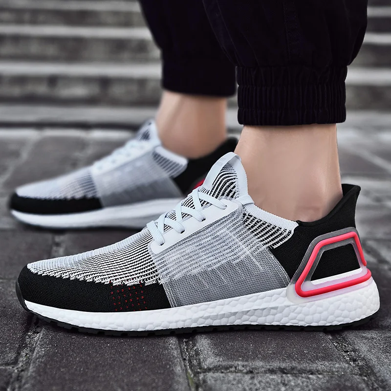 Мужские кроссовки дышащая повседневная обувь красные мокасины zapatillas hombre удобные
