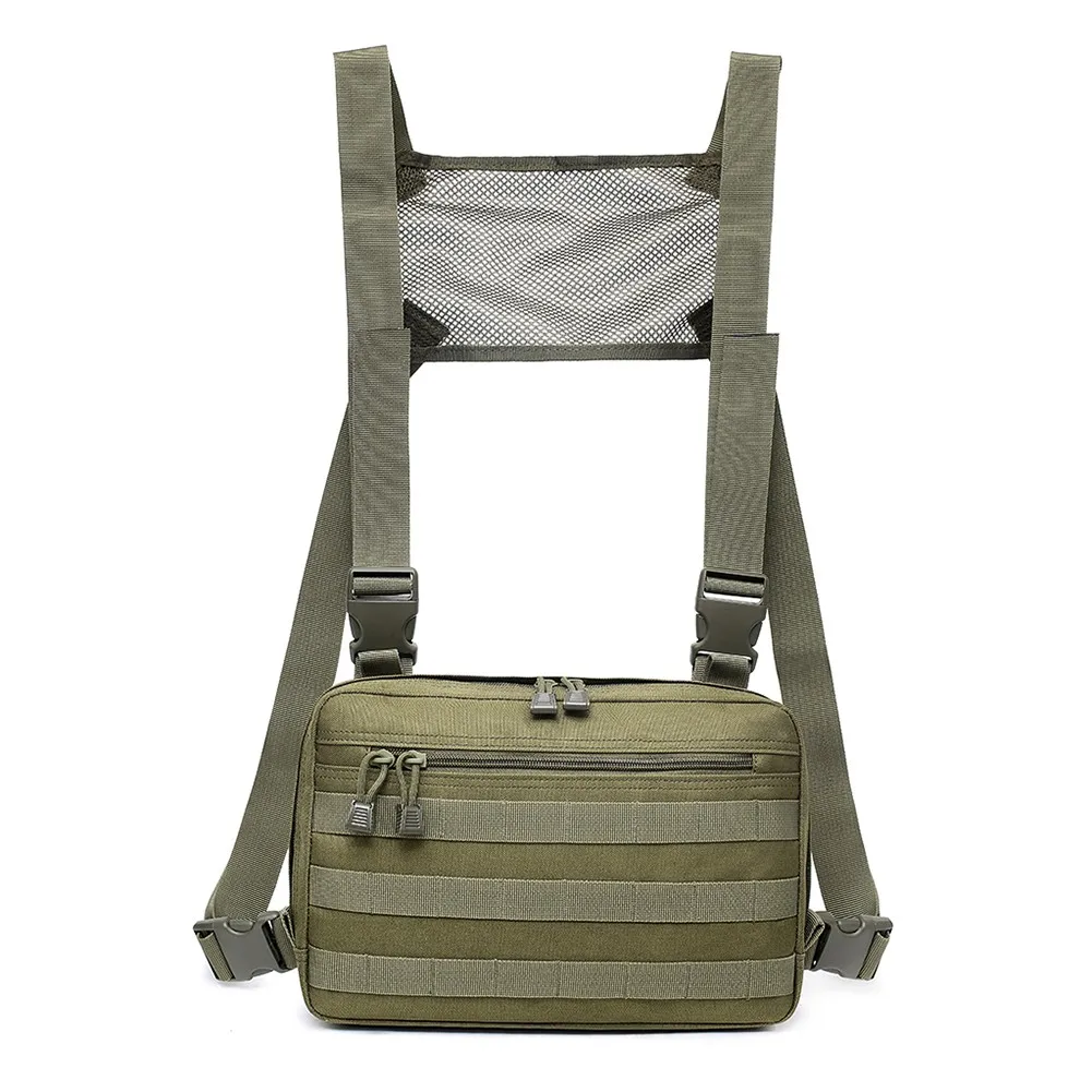 

Mens Chest Bag Molle Front Backpack Hip-Hop Pouch Hunting Military Combat Bags 600D Nylon Outdoor EDC Tactical Vest Military Bag
