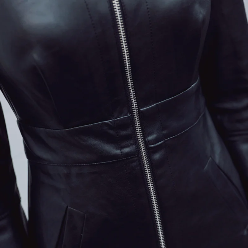 2021 для женщин с длинными рукавами одежда на молнии обтягивающие платья миди из