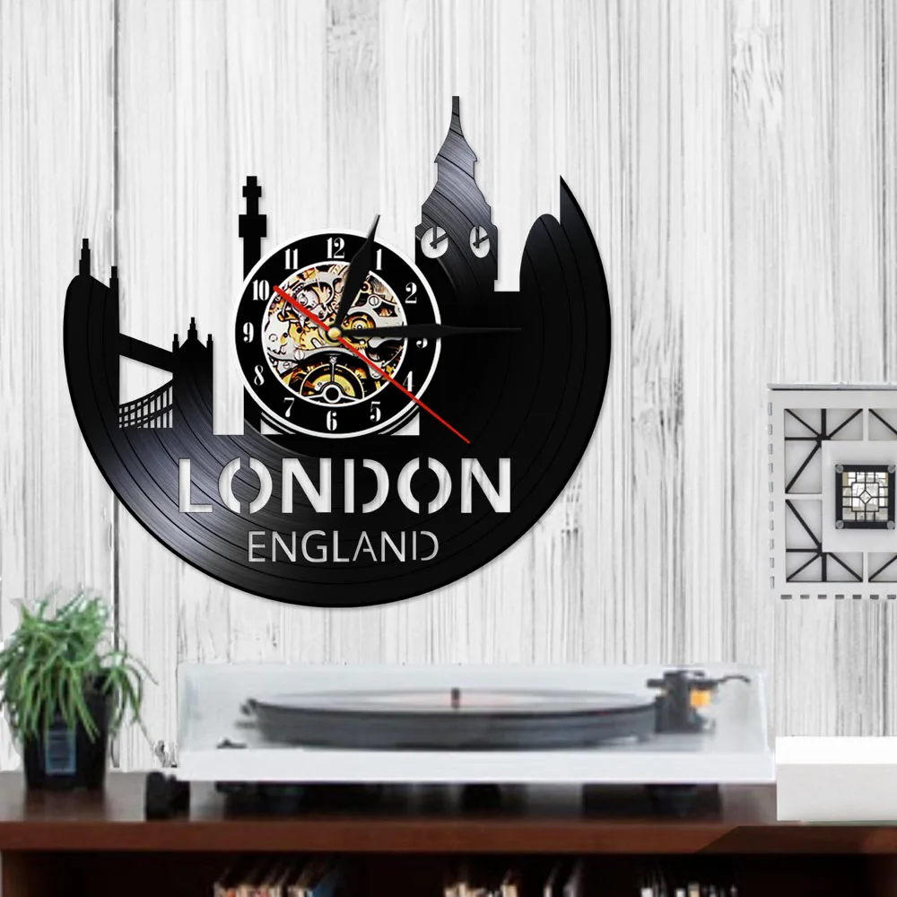 Лондонские часы с виниловой пластиной городской пейзаж башня Лондона домашний