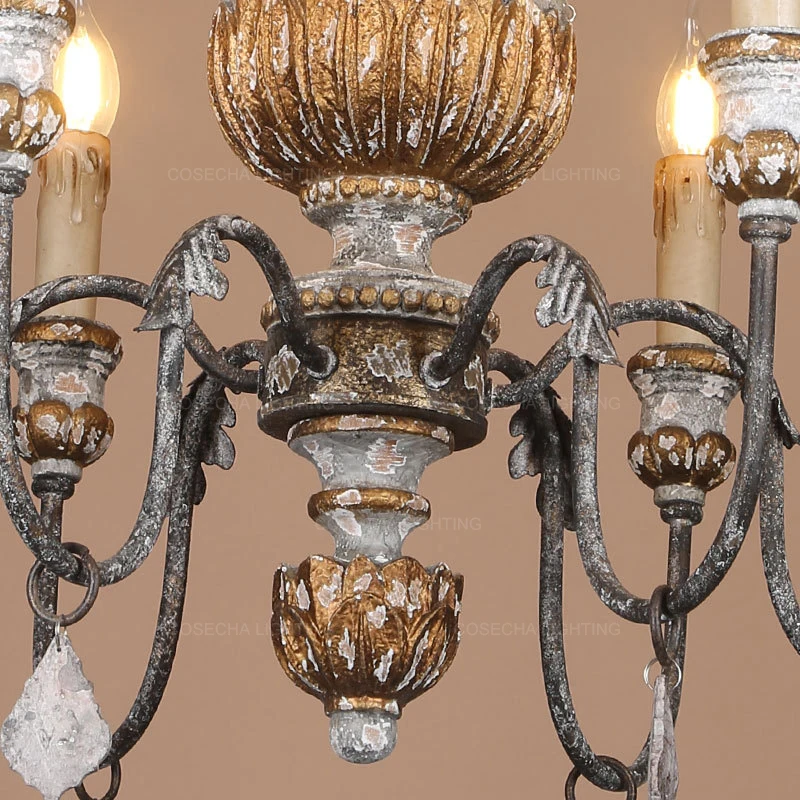 Деревянные люстры французские подвесные светильники для спальни в торговом