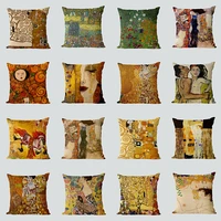 ethnic square linen cotton cushion cover home decor vintage rural primitive man tree printed pillowcase cafe decorative coussin