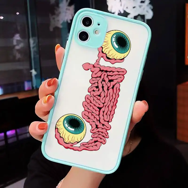 

Abstract art empty horror scary eyes Phone Case Matte Transparent for iPhone 7 8 11 12 s mini pro X XS XR MAX Plus cover funda