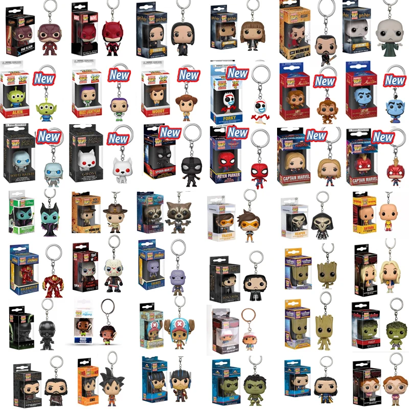 FUNKO POP брелок с героями Marvel официальный форки супер герой Халк Гоку Рик Добби аниме персонажи фигурка Коллекционная модель игрушки с коробкой