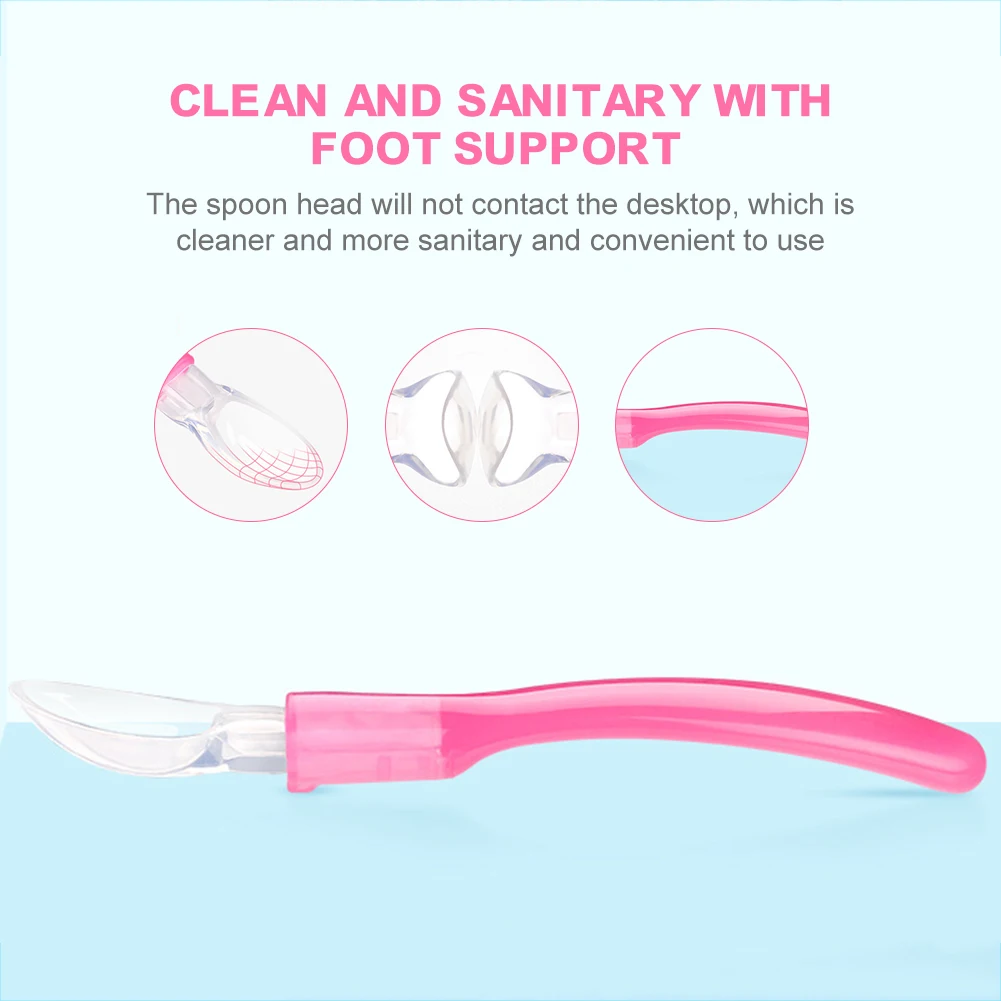 

Newborn Baby Spoon Candy Color Children's Feeding Spoon Silicone Spoon Children's Tableware Safety Spoon Baby Feeding Tableware