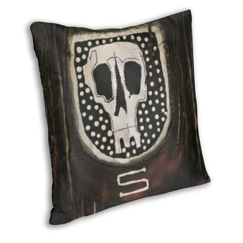 Кожаный чехол для подушки на Хэллоуин с изображением головы черепа и крика