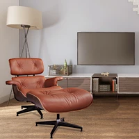home furniture armchair with ottoman brown chaise classic lounge chair leather accent chair living room furniture