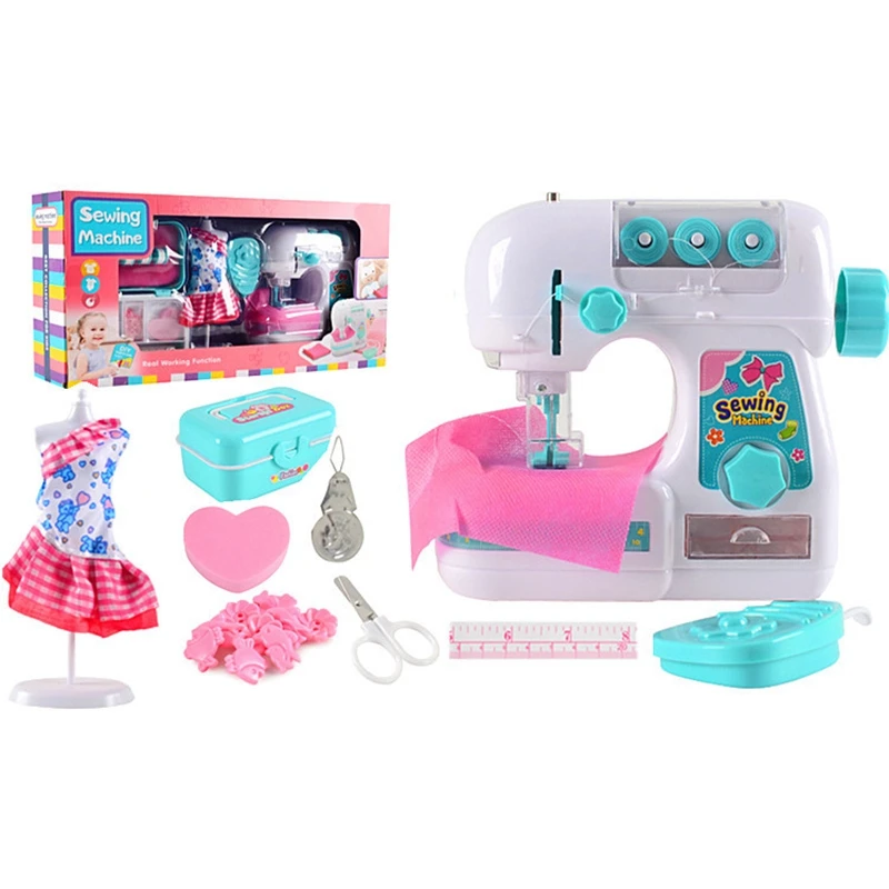 

Mini Kid's Sewing Machine Electric Sewing Style Craft Kit Toys Simulation Interesting Toy with Model Suit for Kids