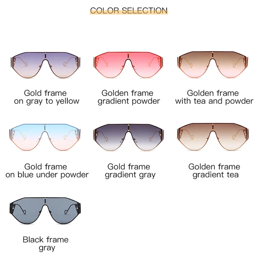 

Irregular Steampunk Sunglasses Luxury Women Brand Designer Ocean Lens Oversize Sun Glasses Fashion Gradient Blue Pink Glasses