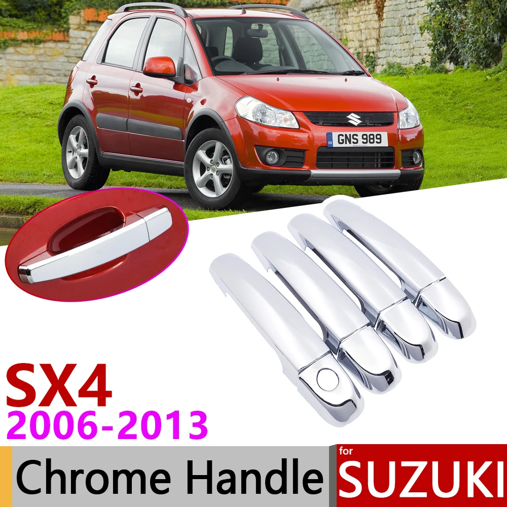 Хромированная крышка дверной ручки для Suzuki SX4 Fiat Sedici Maruti 2006 ~ 2013 автомобильные