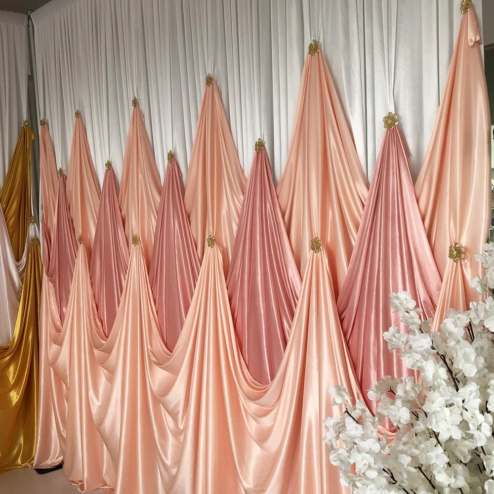 Новый дизайн 10 футов д * в 2020 персиковая Румяна Розовая Занавеска драпировка фон с