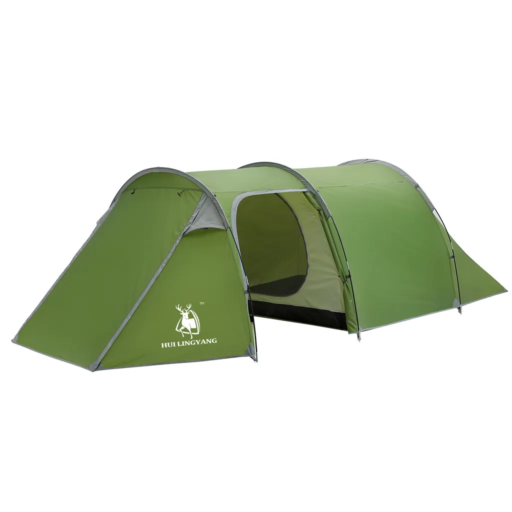 Online Tunnel 3-4 Person Große Camping Zelt Ultraleicht Wasserdichte Doppel Schicht Familie Outdoor Wandern Tourist Zelte