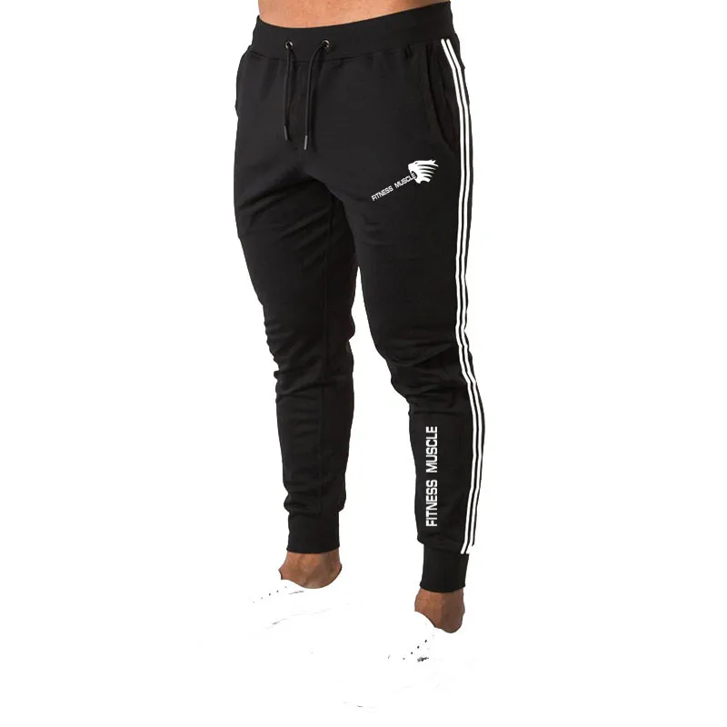 

Brand Printed Cotton Men Casual Pants Street Fashion Strip Sweatpants Fitness Muscle Men Jogging Sports Training Trousers