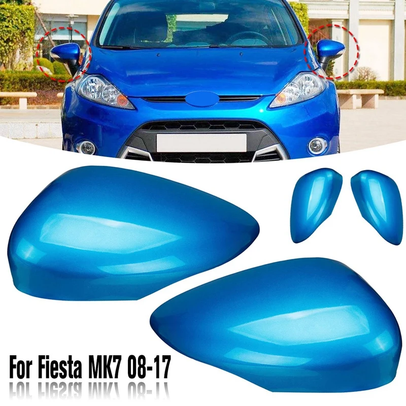 

1 пара крыльев зеркала заднего вида крышка бокового зеркала для Ford Fiesta MK7 2008-2017 Синий