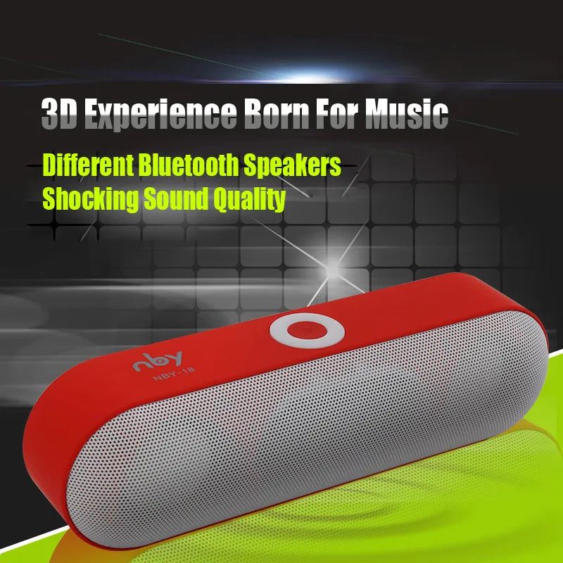 Компактный Bluetooth динамик NBY 18 беспроводная колонка TF/AUX/USB объемный 3D стерео