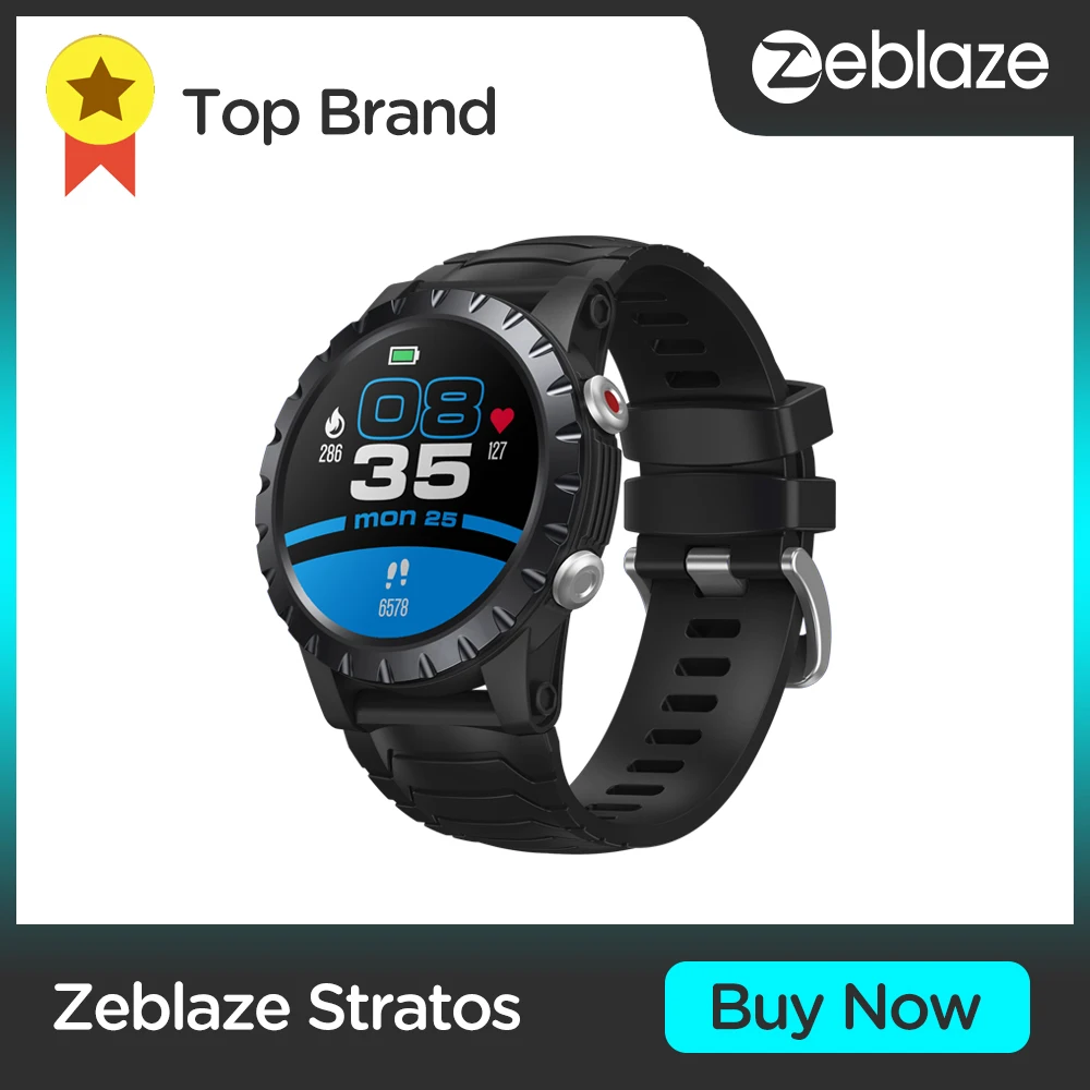 Zeblaze Stratos Smartwatch 120+ Sport Modes Smart Watch GPS/GLONASS/Galileo/Beidou WR50M SpO2 Smartwatch VO2 Max Monitor Watch