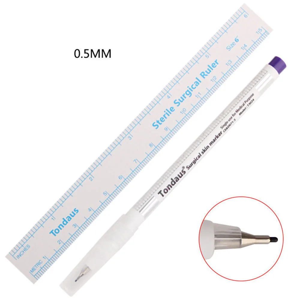 Skin Marker Pen Sterile Beauty Eyelash Extension Fixed Point Marker Pen Skin Positioning Marker For Tattoo Eyelash Grafting Tool