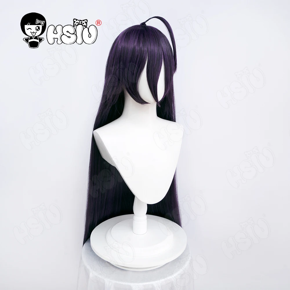 Парик для косплея Overlord Albedo Женский длинные черные и фиолетовые волосы из HSIU с