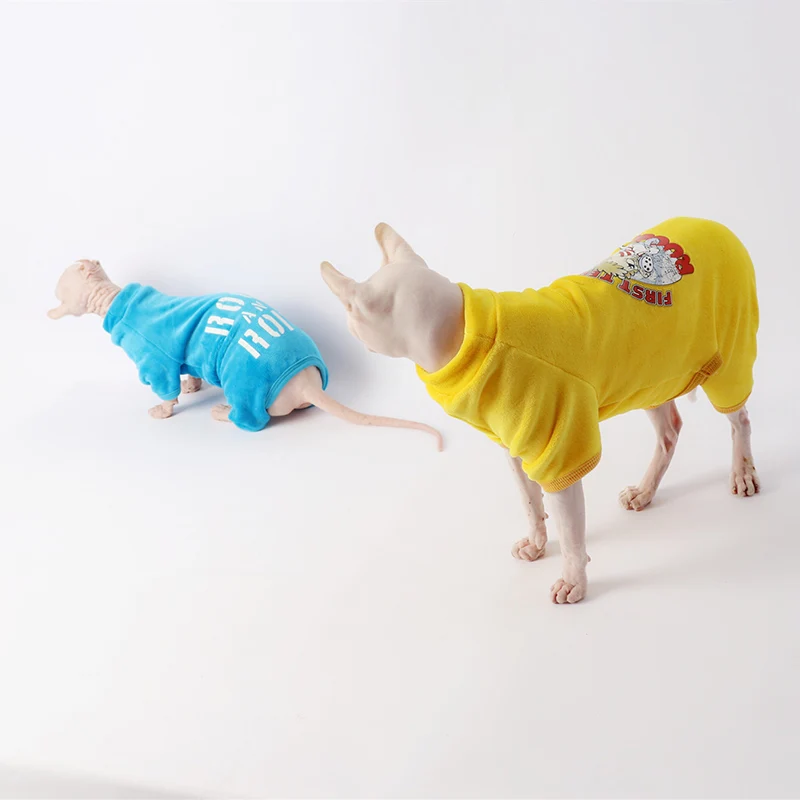 Маленькая безволосовая Одежда для кошек одежда маленьких сфинков зимняя теплая