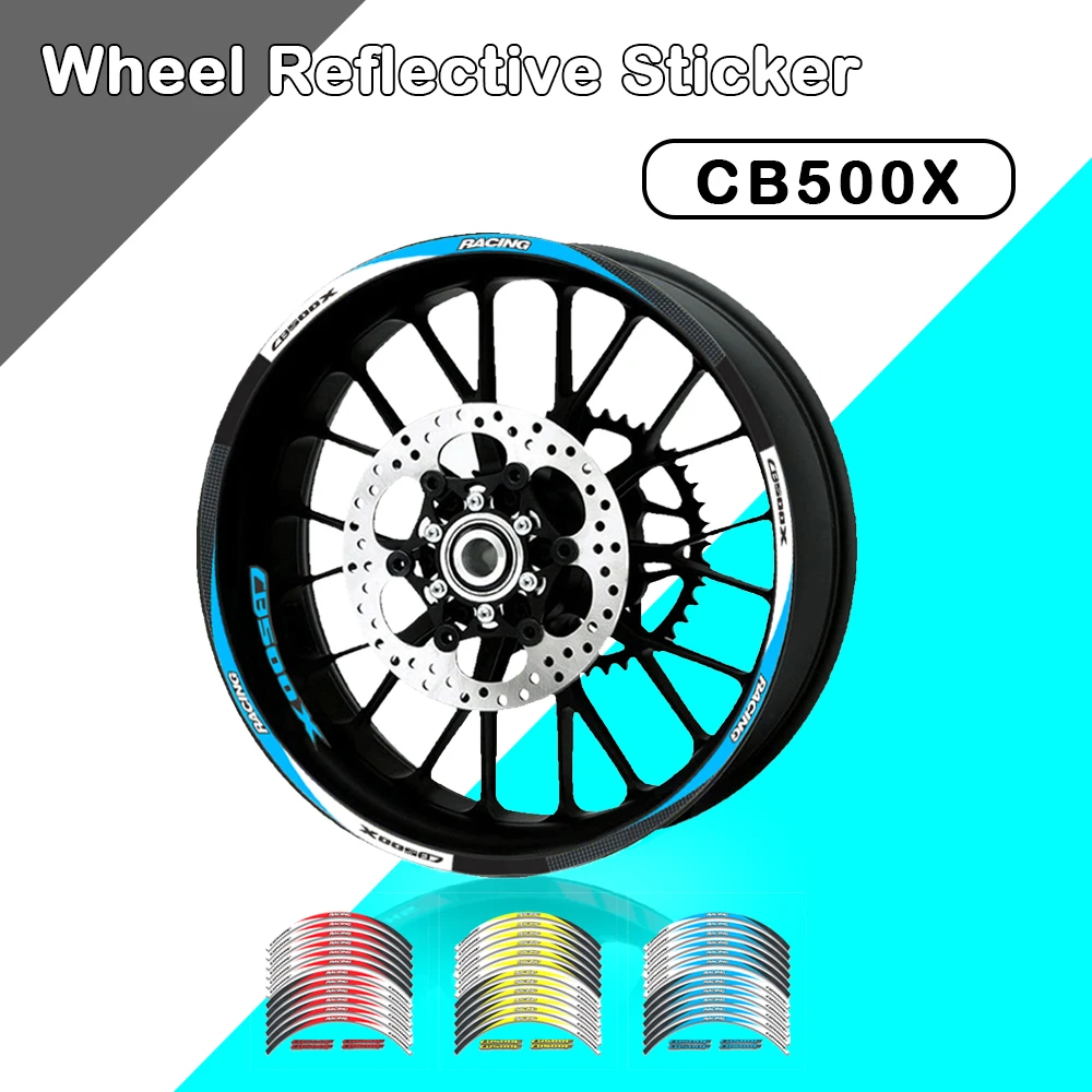 

Strips Motorcycle Wheel Tire Stickers Car Reflective Rim Tape Motorbike Bicycle Auto Decals FOR HONDA CB500X