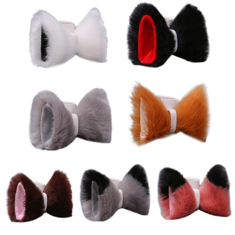 

Women Girls Anime Hair Clips Cute Furry Cat Ears Fur Hairpin Cosplay Barrette Party Fancy Dress Props
