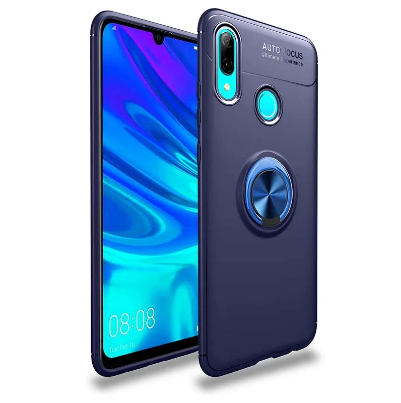 Blue Blue Чехол для huawei P Smart Plus, Силиконовый противоударный чехол для автомобильного кольца, чехол для huawei NOVA 2 Lite 2s 2i 3 3i 4 4e 5i 5 Pro - Цвет: Blue Blue