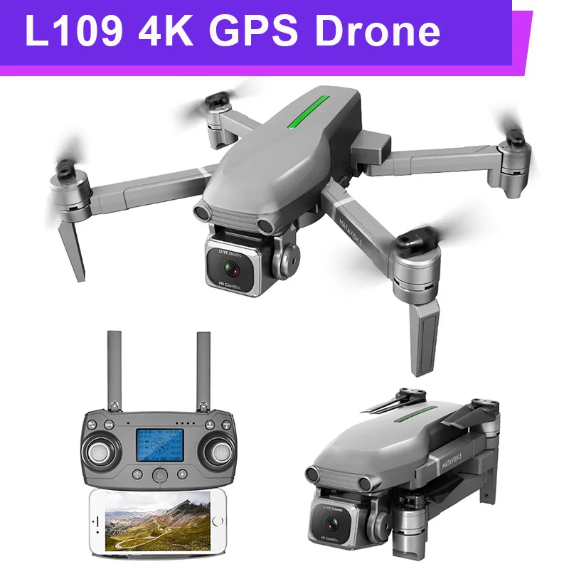 

L109 4K GPS Дрон с двойной камерой, 2-осевой карданный подвес, бесколлекторный р/у вертолет Dron Wifi, 1,2 км, 25 мин полета, Квадрокоптер, камера Дрон