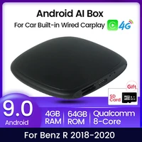 qualcomm mini 464g ai box android 9 car multimedia applepie for benz r class 2018 2020 plug and play gps carplay